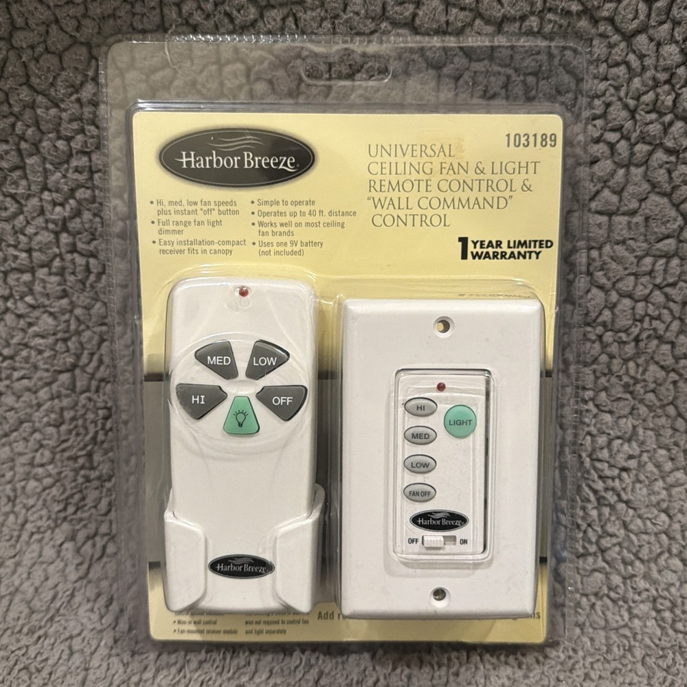 NEW Harbor Breeze Universal Ceiling Fan Remote Wall Control Item 103189 RCD-103L